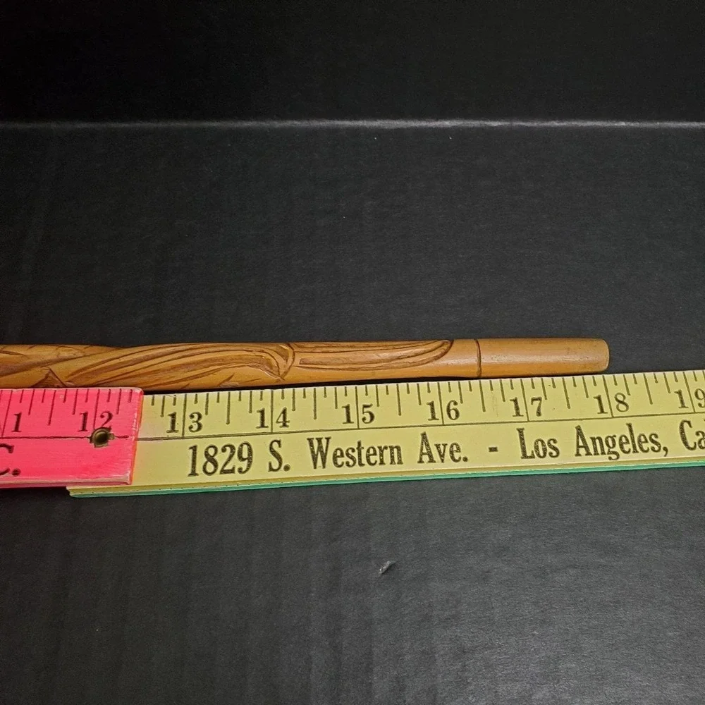 Wood‎ Spiral Carved Snake Wand 18